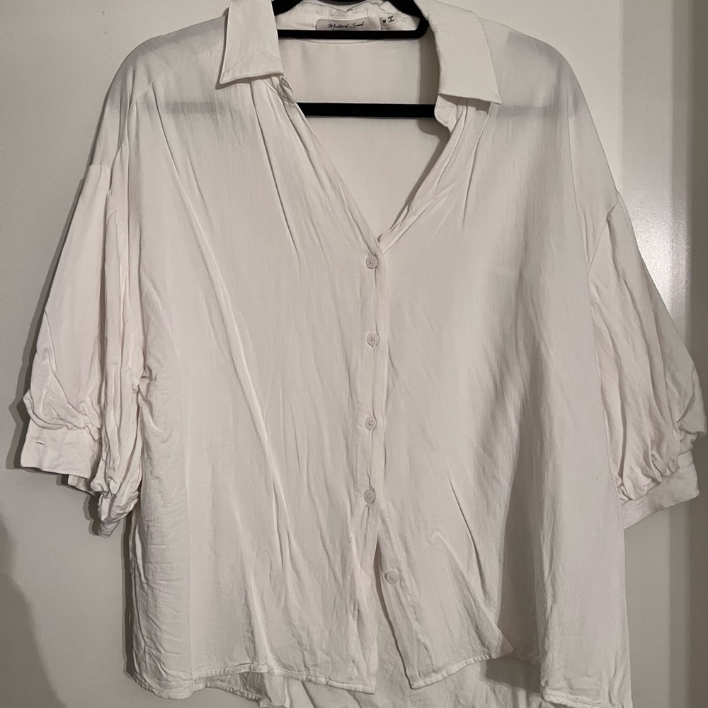 Red Dress Boutique Cream Button Down Shirt